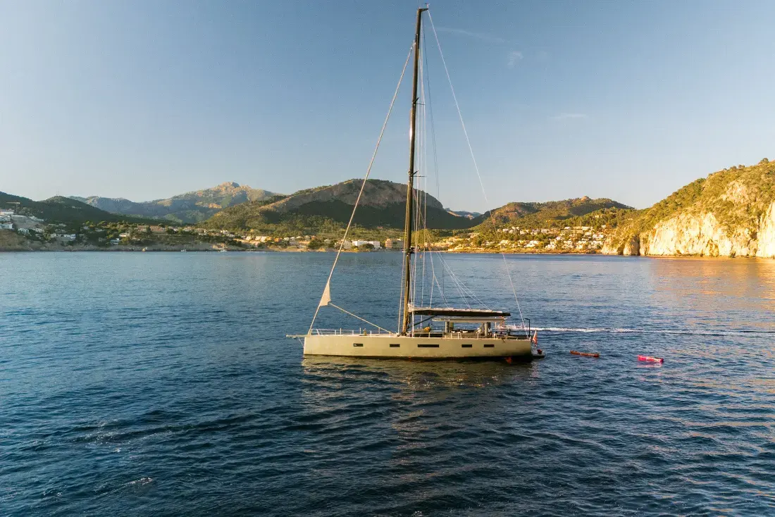 Sailing Yacht W, exterior, on the water