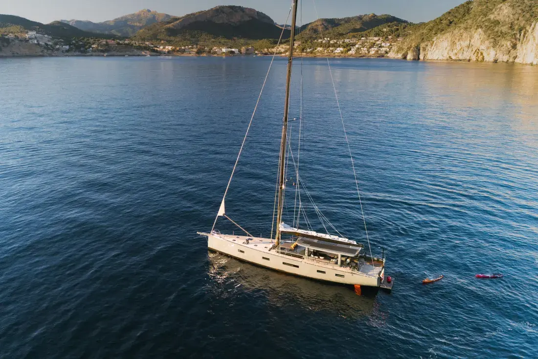 Sailing Yacht W, exterior, on the water