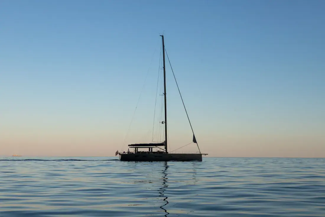 Sailing Yacht W, exterior, on the water