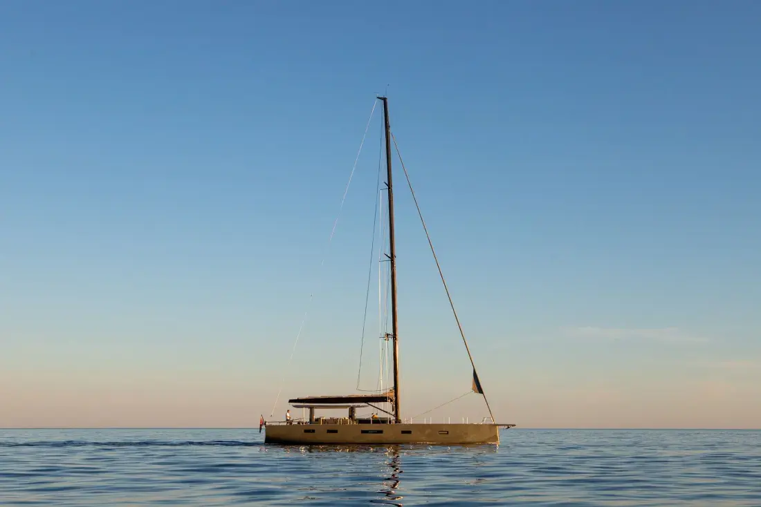 Sailing Yacht W, exterior, on the water