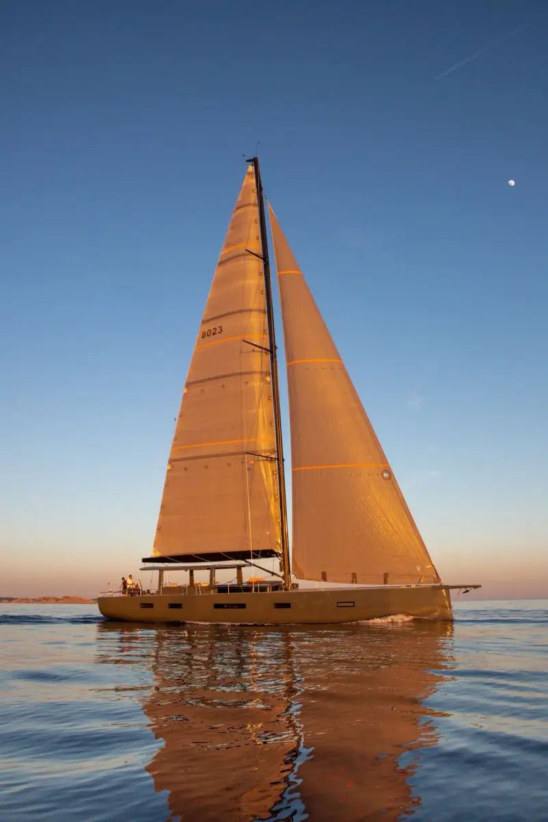 Sailing Yacht W, exterior, on the water