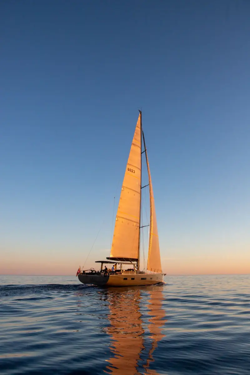 Sailing Yacht W, exterior, on the water