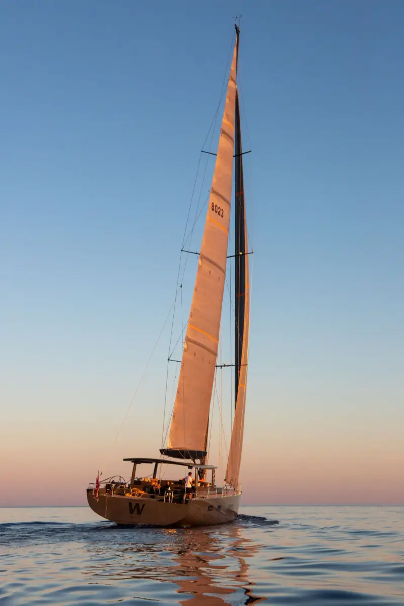 Sailing Yacht W, exterior, on the water