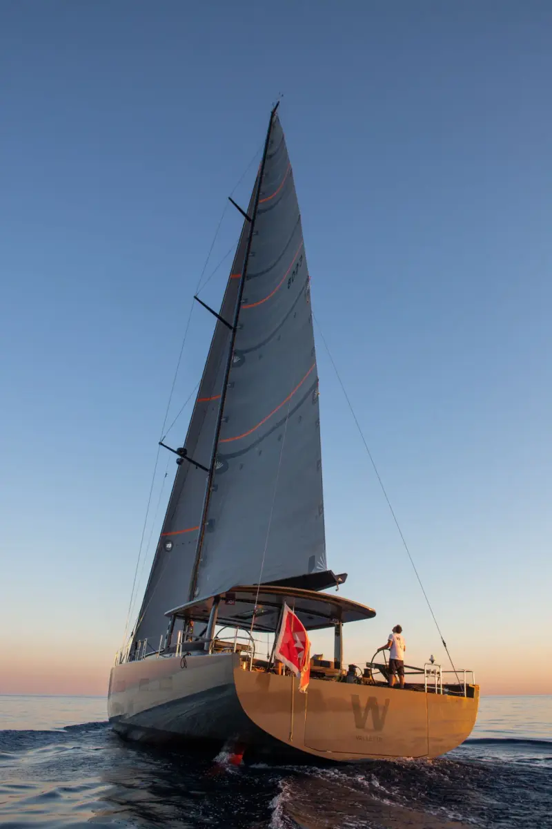 Sailing Yacht W, exterior, on the water