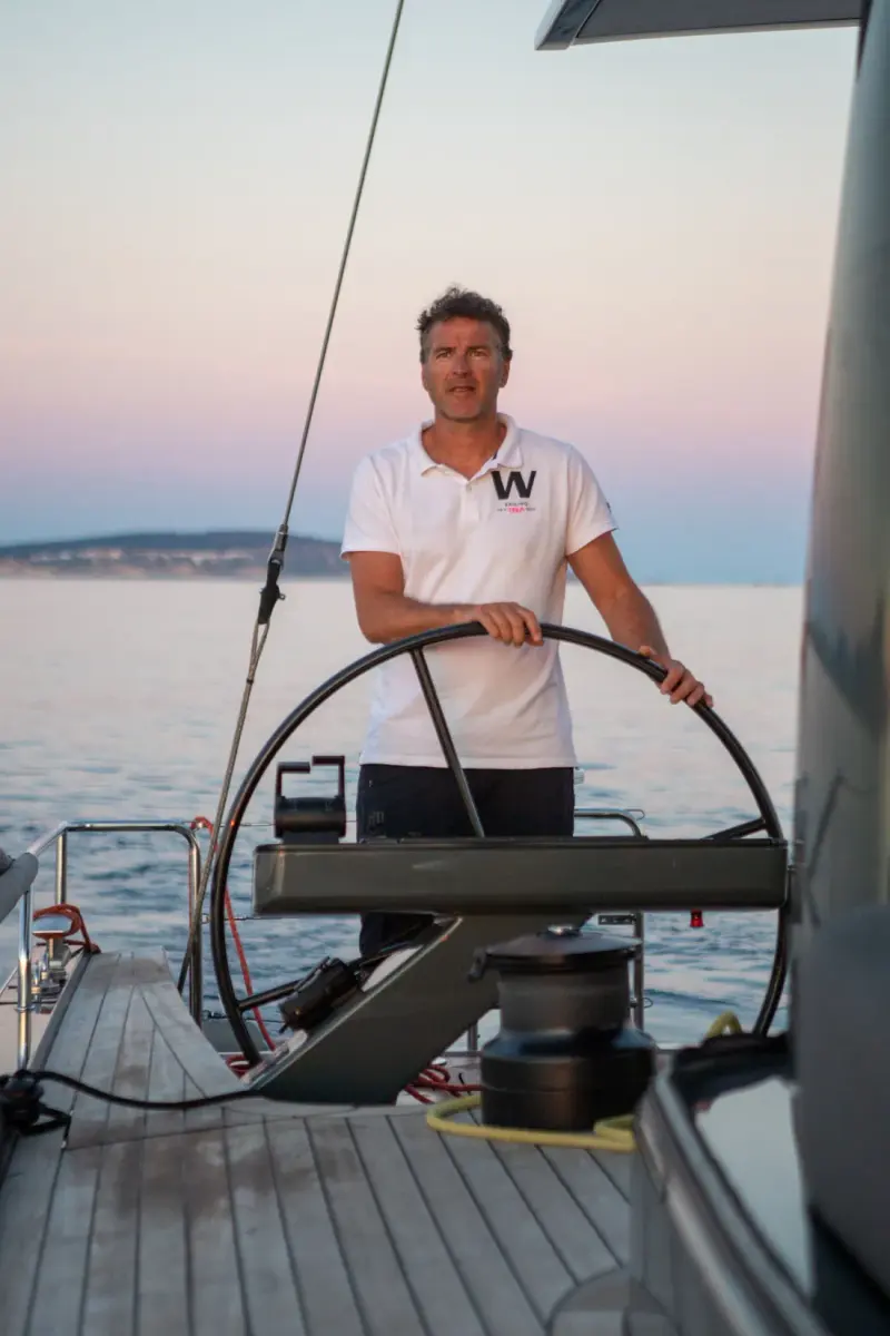 Sailing Yacht W, exterior, on the water