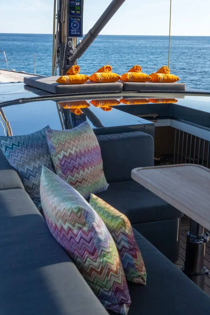 Sailing Yacht W, exterior, on the water