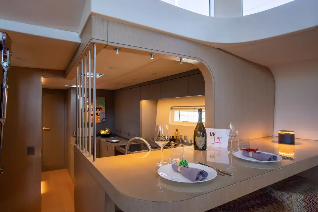 Sailing Yacht W, interior, below deck