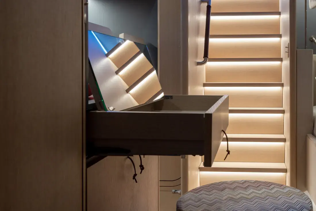 Sailing Yacht W, interior, below deck