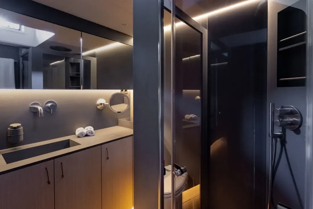 Sailing Yacht W, interior, below deck